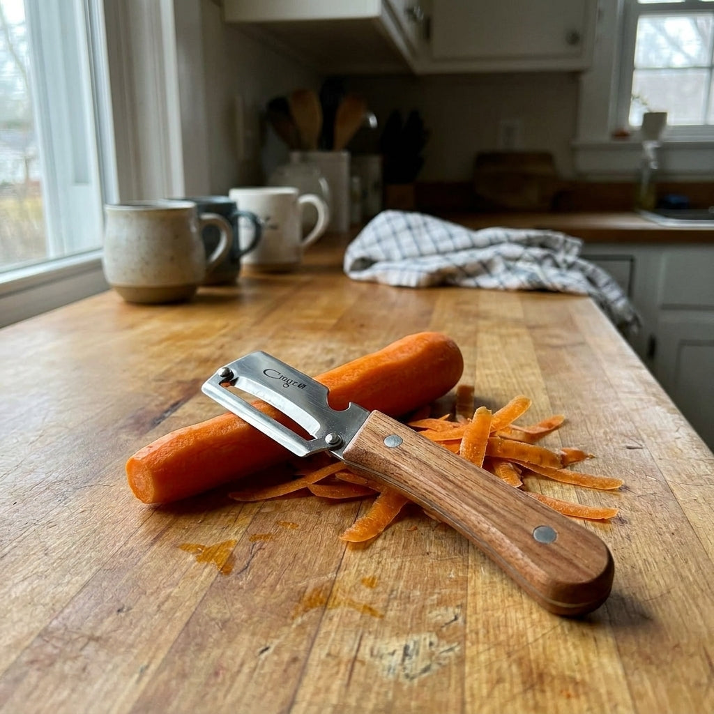 Éplucheur Peelou dans cuisine cosy